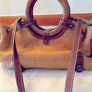Fossil  leather & crocus handbag